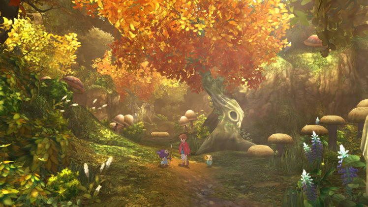 ni, No, Kuni, Wrath, Of, The, White, Witch, Art, Nature, Landscapes, Trees, Forest, Woods, Autumn, Fall, Boy, Path, Trail, Video, Games HD Wallpaper Desktop Background
