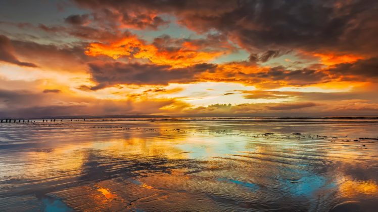 beach, Sky, Clouds, Reflection, Sea HD Wallpaper Desktop Background