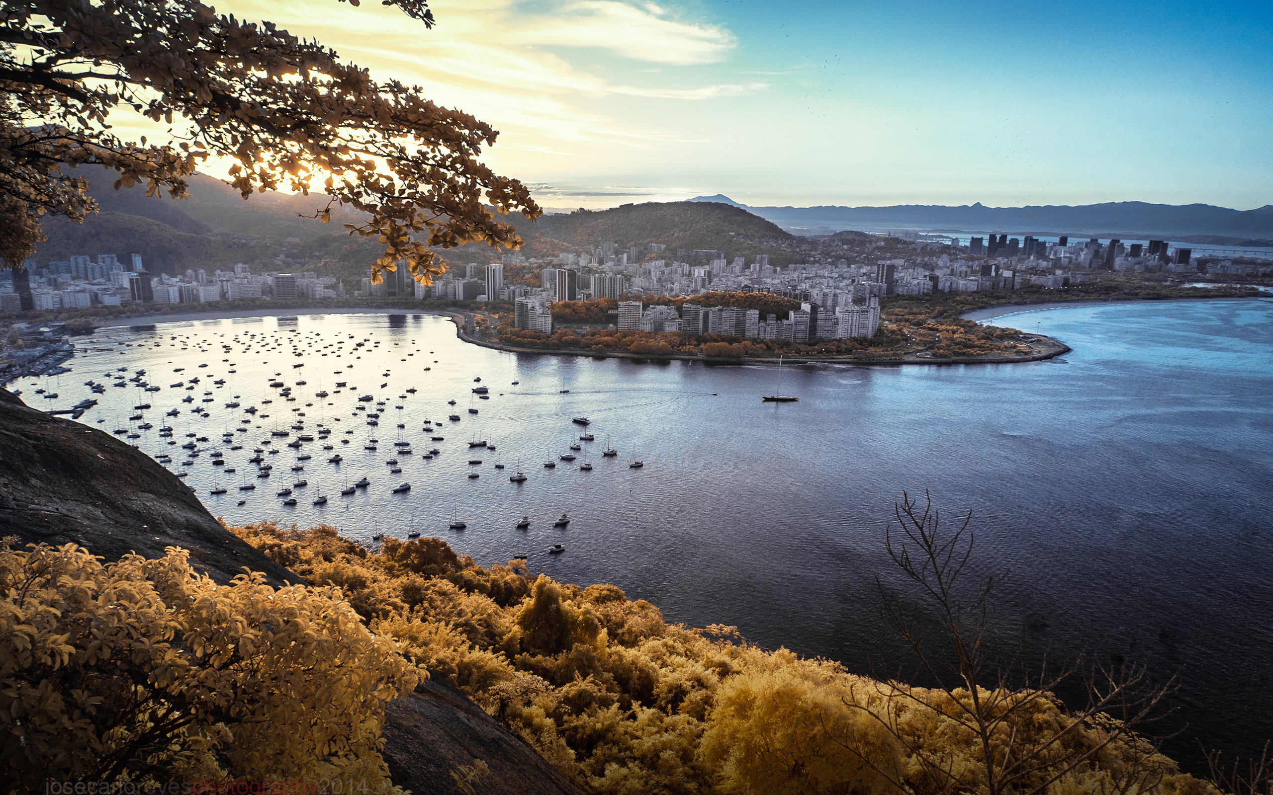 buildingscoast, Ocean, Boats, Landscape Wallpaper