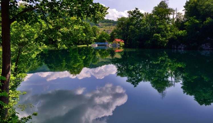 bosnia, And, Herzegovina, Lake, Pliva, Trees, Nature HD Wallpaper Desktop Background