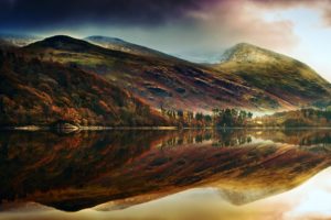 forest, Lake, Nature, Hills, Mountains, Autumn, Reflection