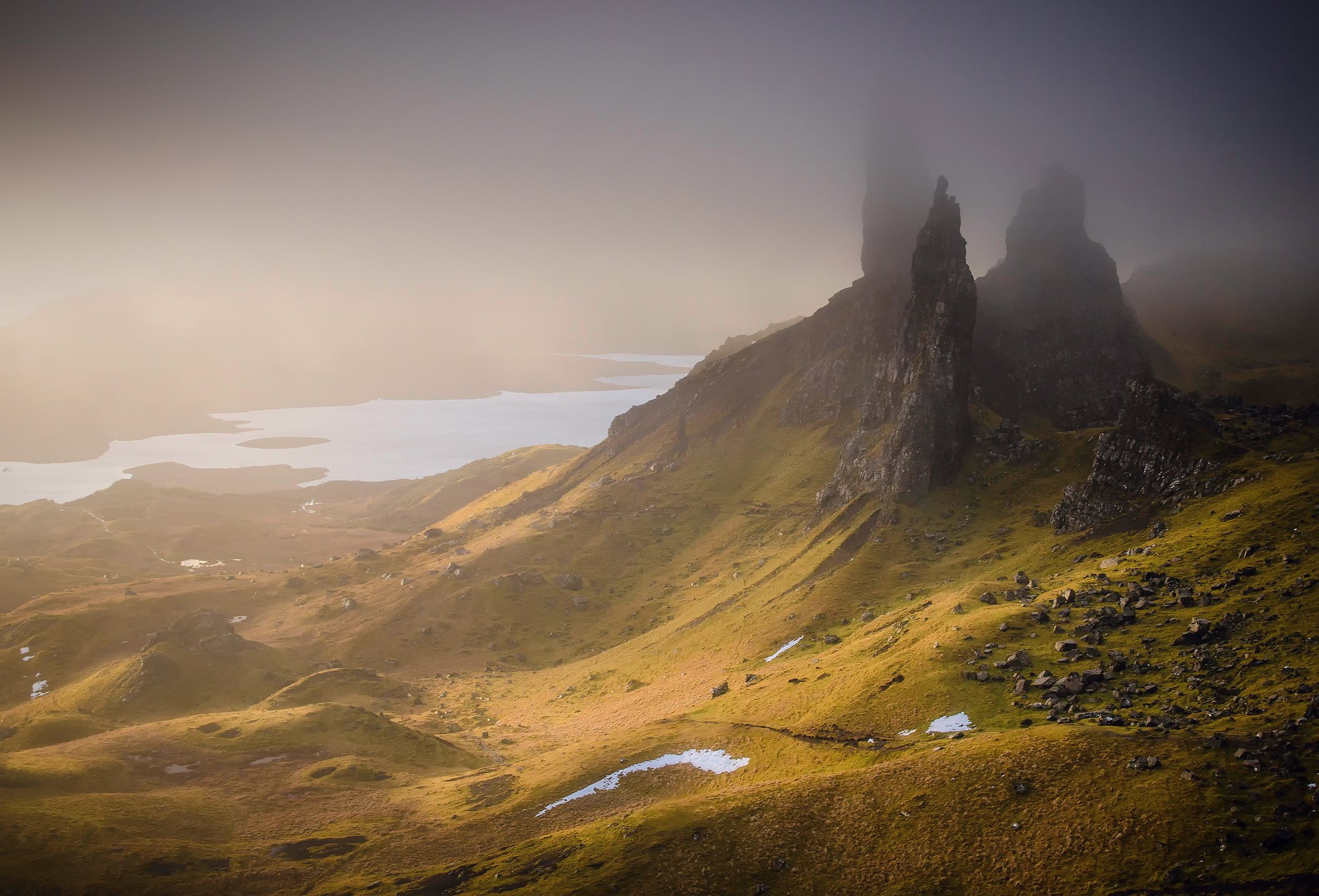mountains, United, Kingdom, Scotland, Fog Wallpaper
