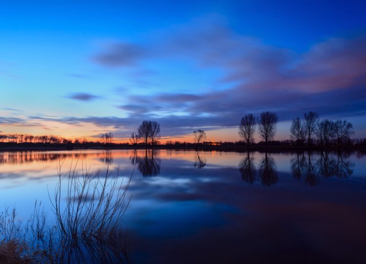 river, Water, Sunset, Reflection HD Wallpaper Desktop Background