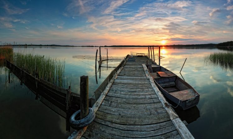 rivers, Sunrises, And, Sunsets, Marinas, Boats, Nature HD Wallpaper Desktop Background
