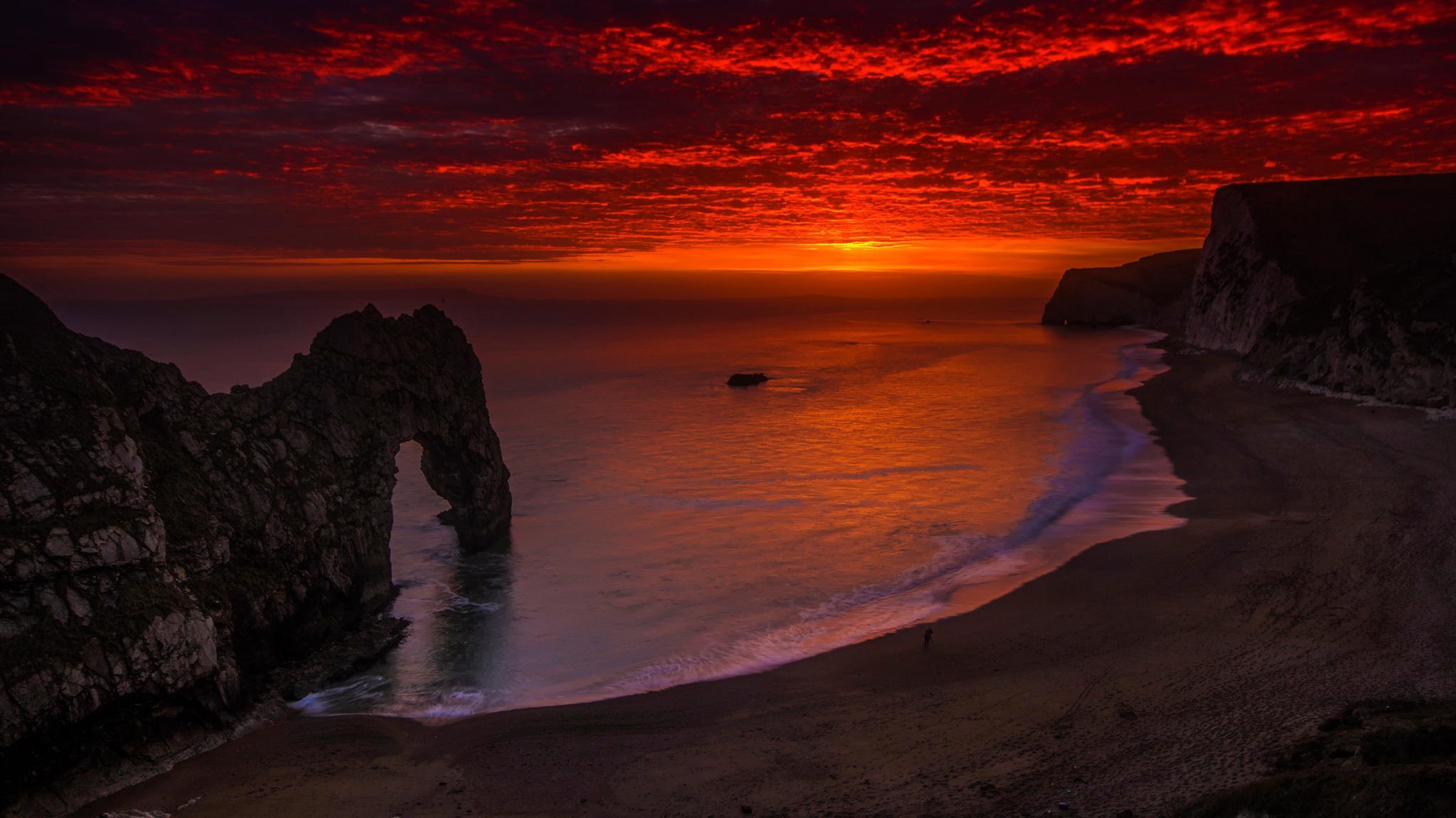sunset, Sea, Ocean, Beaxh Wallpaper