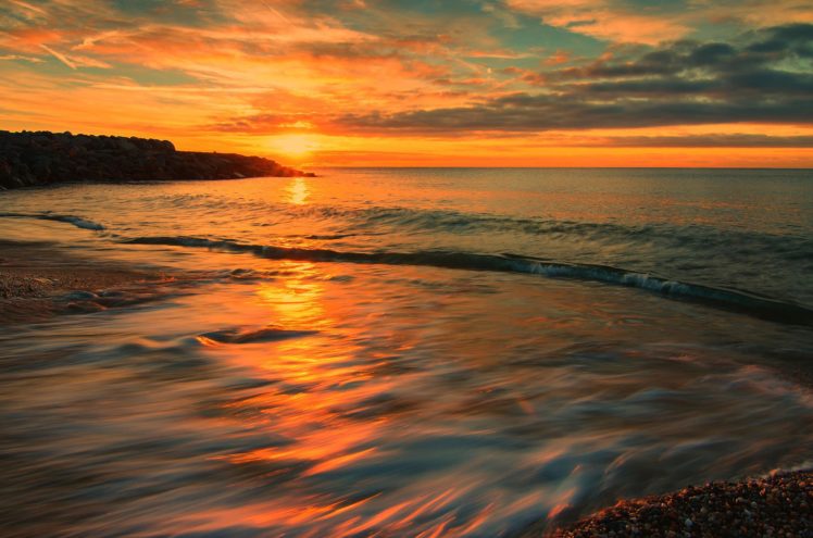 sunset, Italy, Sea HD Wallpaper Desktop Background