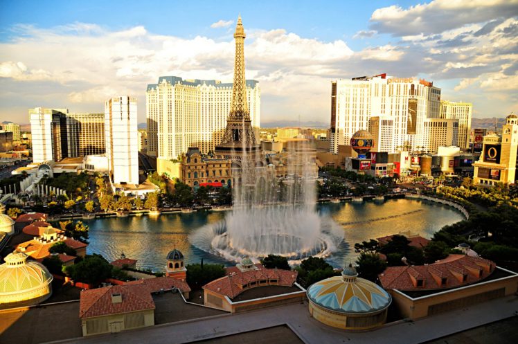 usa, Skyscrapers, Fountains, Las, Vegas, Eiffel, Tower, Cities HD Wallpaper Desktop Background