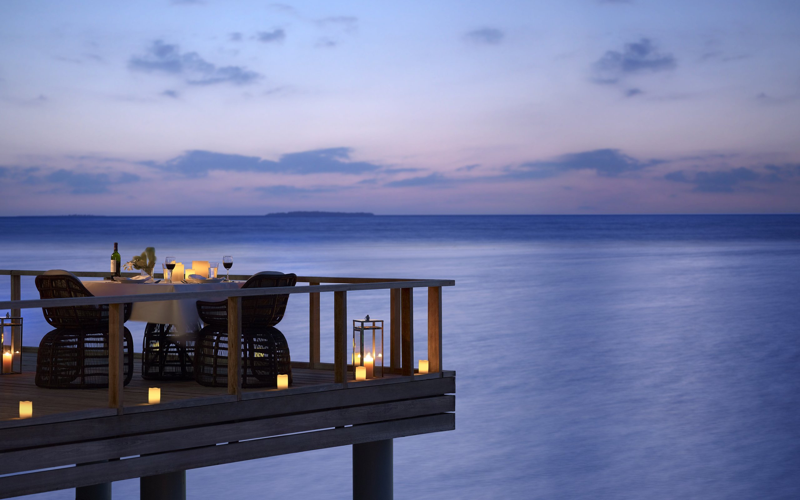 wine, Dinner, Evening, Ocean, Super, Candles, Mood Wallpaper