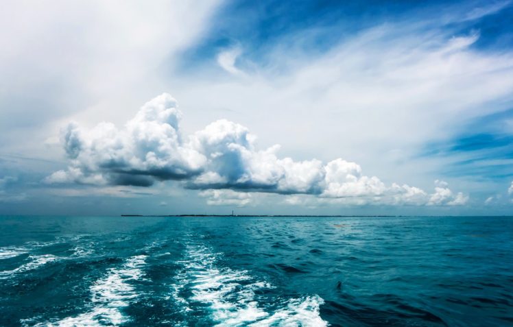water, Ocean, Horizon, Waves, Clouds HD Wallpaper Desktop Background