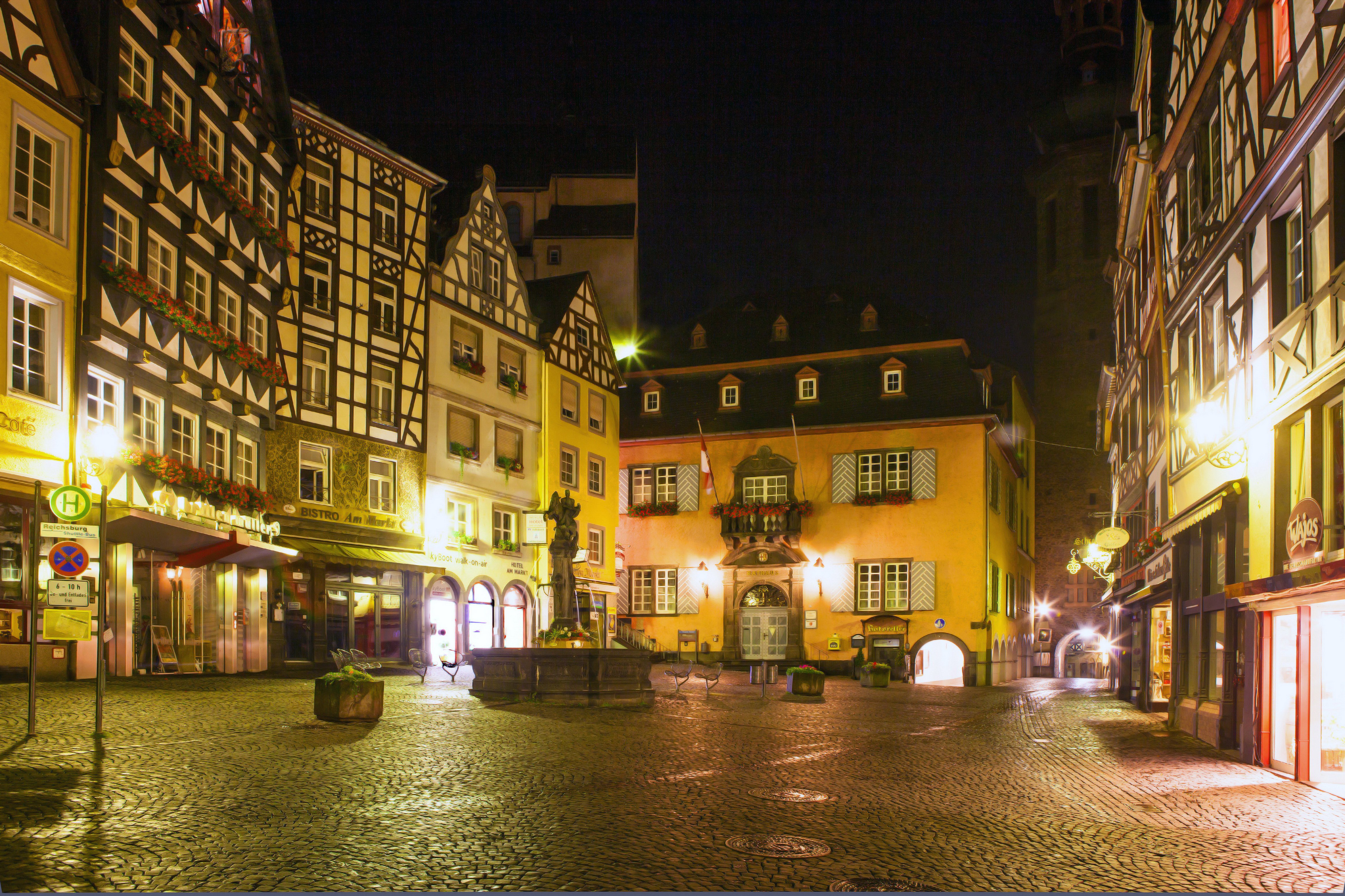 germany, Houses, Cochem, Street, Night, Street, Lights, Cities Wallpaper