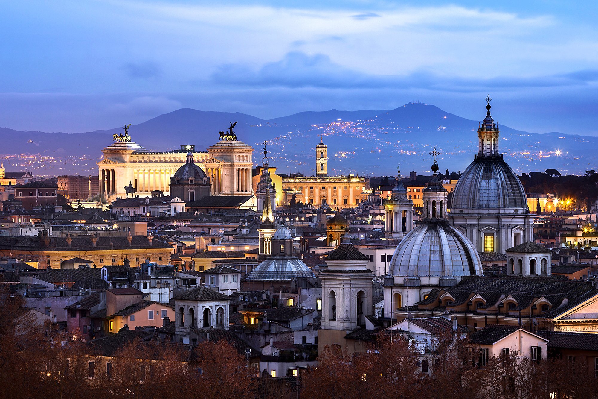 rome, Italy, Vatican, City, Architecture, City, Panorama, Evening, Sky, House, Building, Lights Wallpaper