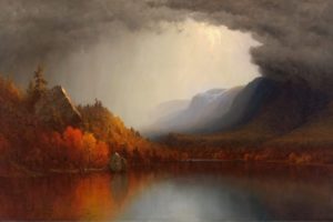 sanford, Robinson, Gifford, Picture, Lake, Forest, Autumn, Clouds, Painting