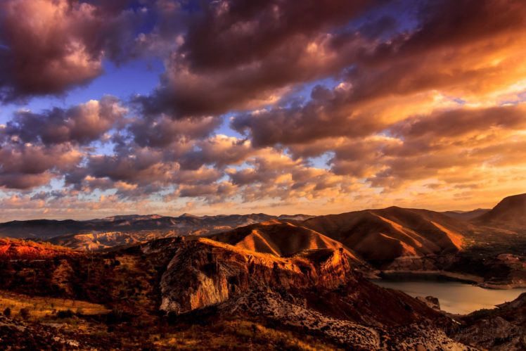 usa, California, Mountains, Sierra, Nevada, Lake, Clouds, Morning HD Wallpaper Desktop Background