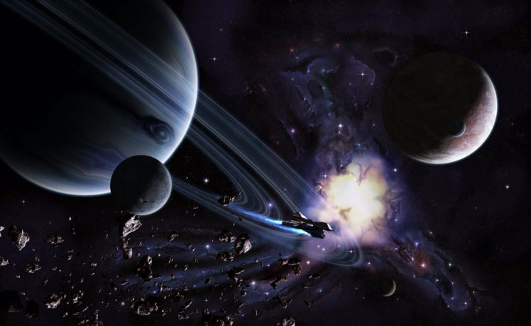 sci fi, Space, Planets, Asteroid, Nebula, Spaceship, Spacecraft HD Wallpaper Desktop Background