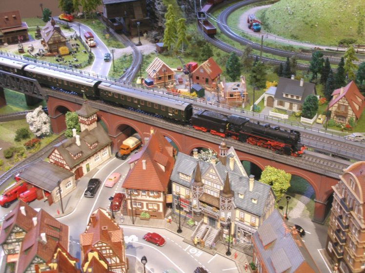 model train, Train, Toy, Model, Railroad, Minature, Trains, Tracks HD Wallpaper Desktop Background