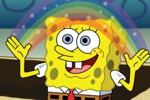 spongebob, Rainbow, Cartoon