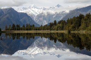 new, Zealand, Lake, Lake, Matheson, Mountains, Reflection