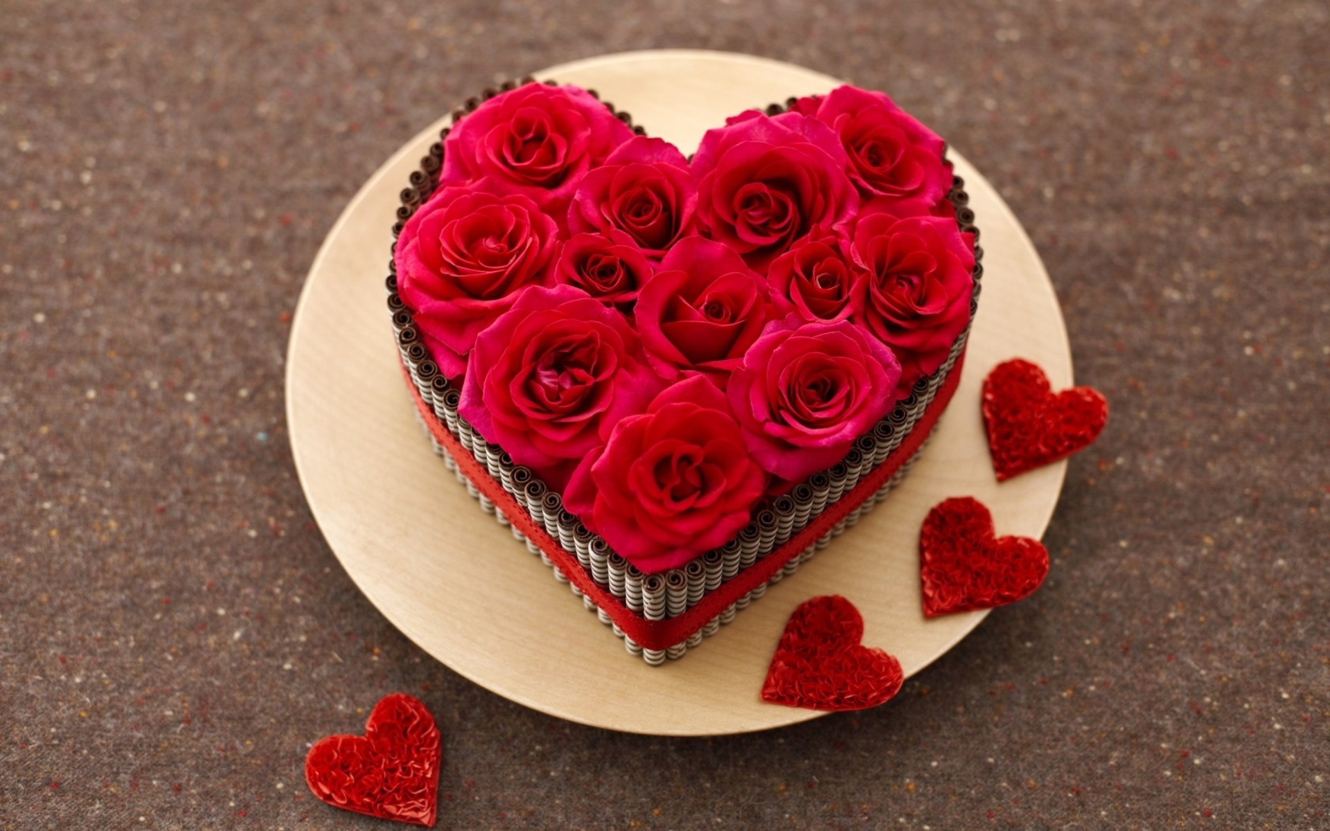 valentineand039s, Day, Hearts, Flowers, Roses, Bokeh, Red, Mood Wallpaper