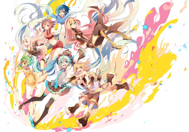 gumi, Hatsune, Miku, Ia, Kagamine, Len, Kagamine, Rin, Kaito, Megurine, Luka, Meiko, Temari,  deae , Vocaloid HD Wallpaper Desktop Background
