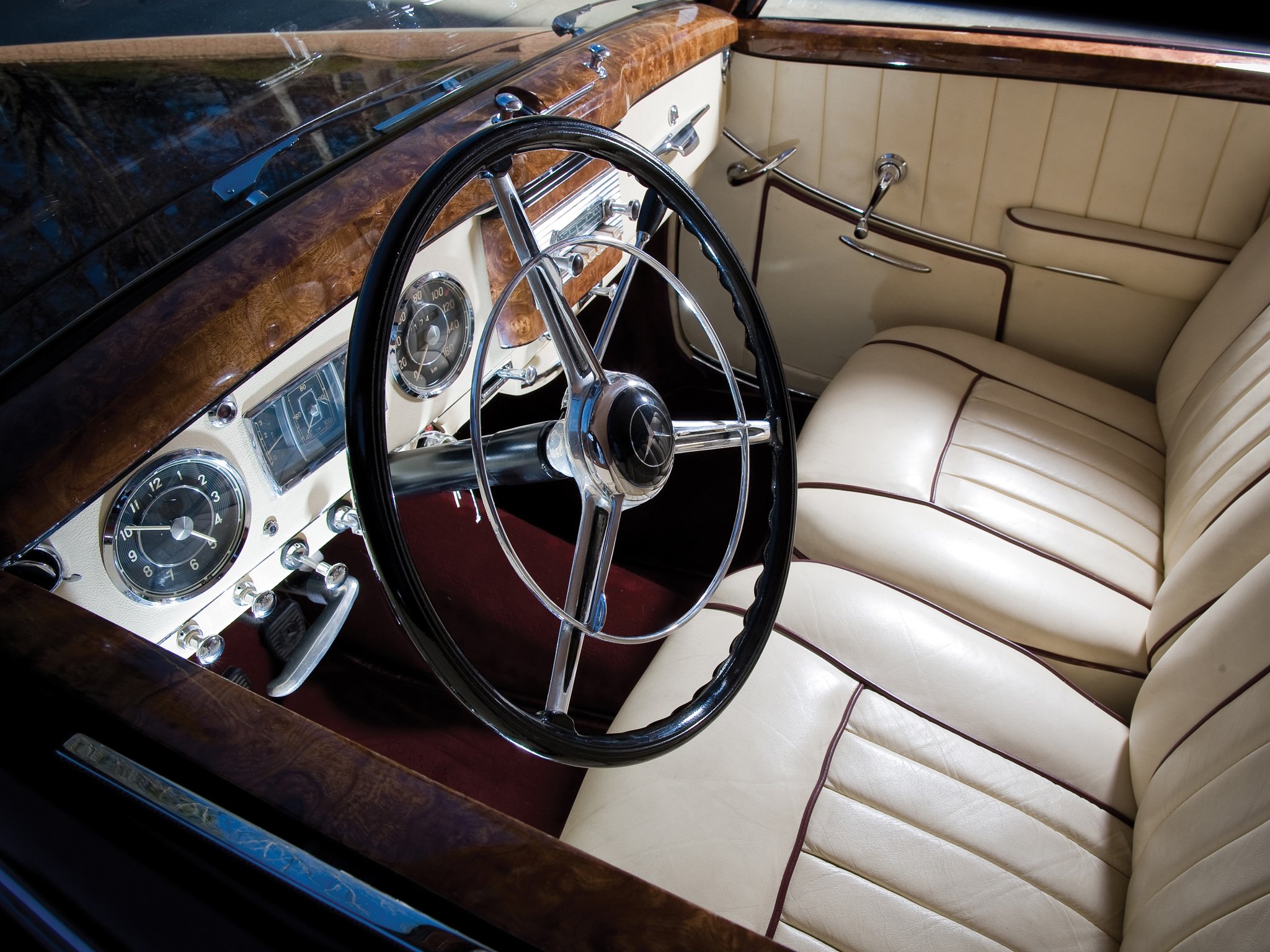 1951 55, Mercedes, Benz, 220, Cabriolet, A,  w187 , Luxury, Retro Wallpaper