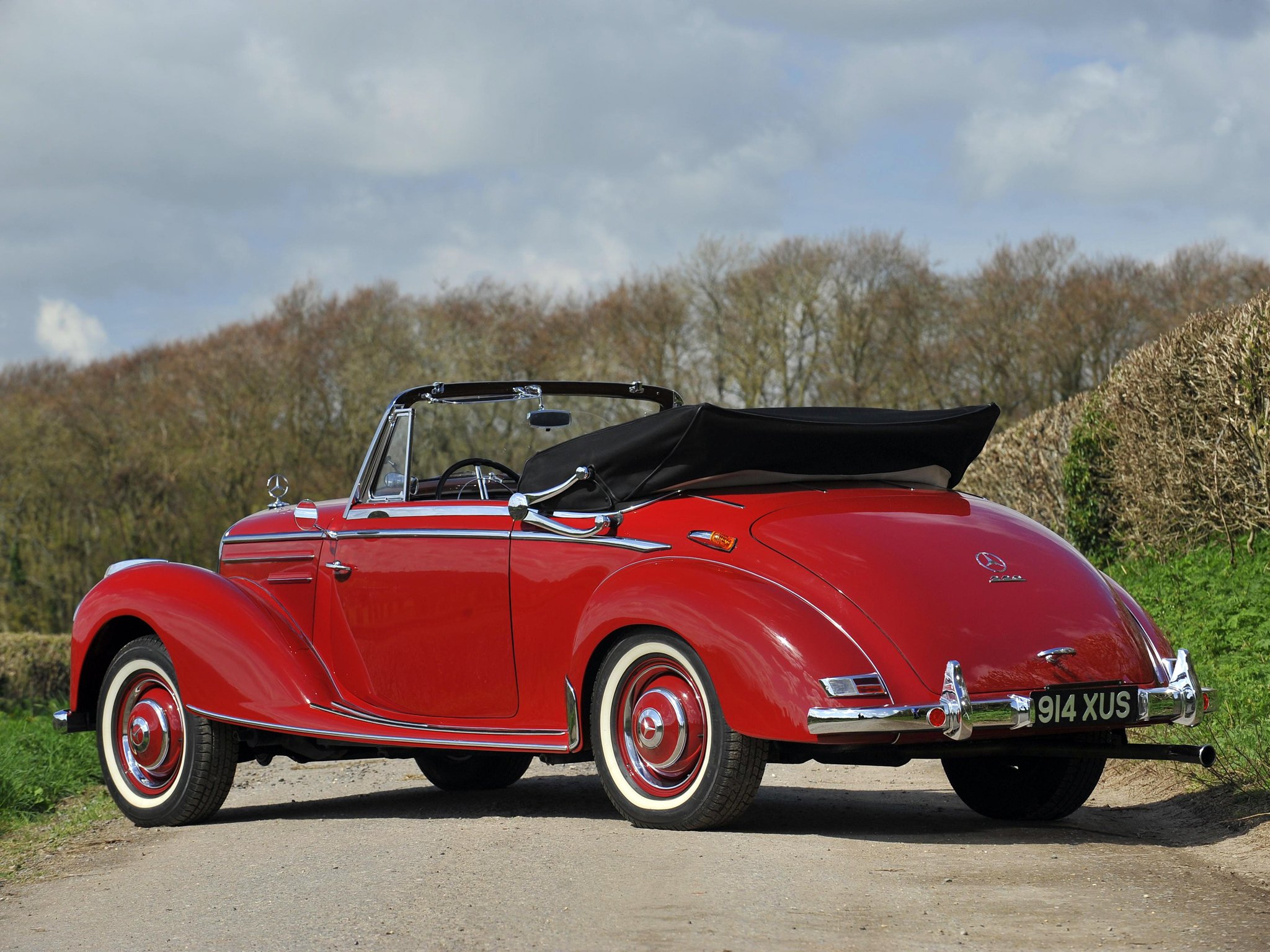 1951 55, Mercedes, Benz, 220, Cabriolet, A,  w187 , Luxury, Retro Wallpaper