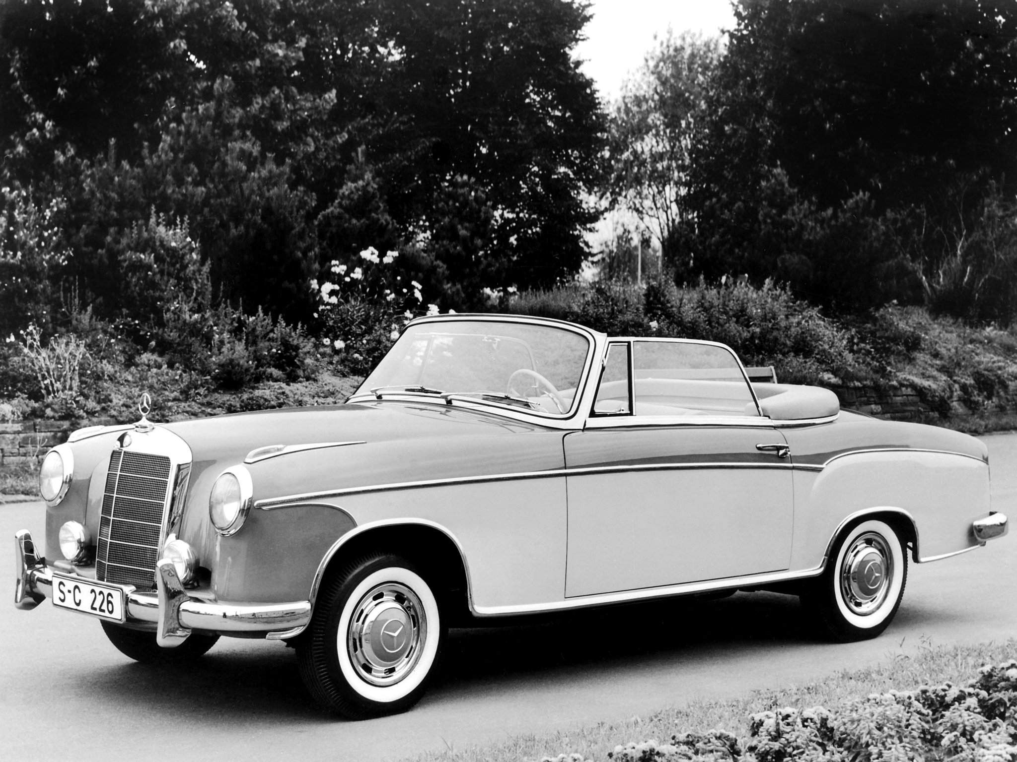 1956 59, Mercedes, Benz, 220s, Cabrio,  w180 ii , Luxury, Retro Wallpaper