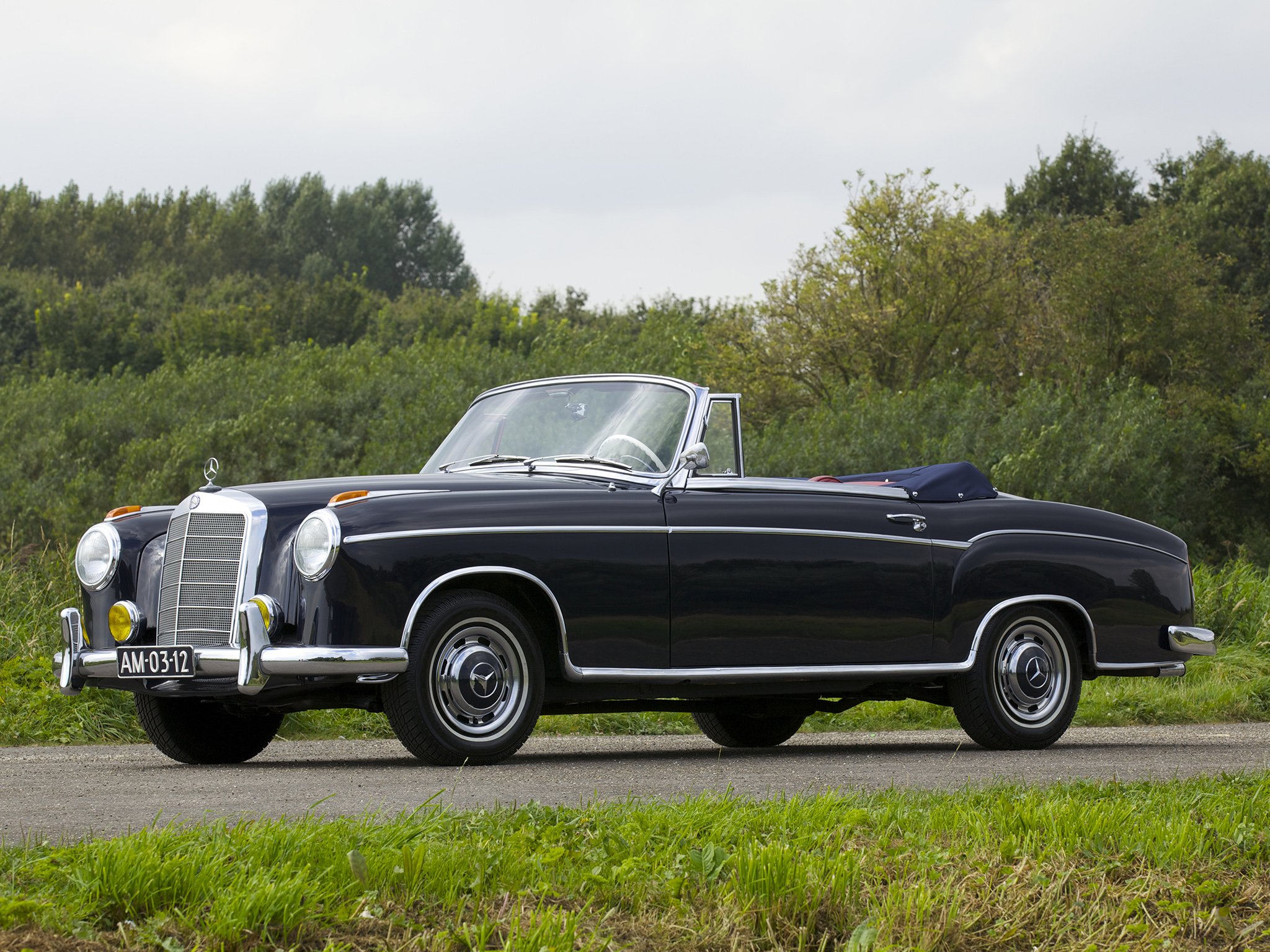 1956 59, Mercedes, Benz, 220s, Cabrio,  w180 ii , Luxury, Retro Wallpaper