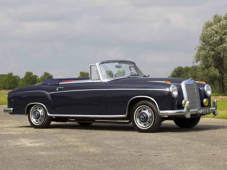 1956 59, Mercedes, Benz, 220s, Cabrio,  w180 ii , Luxury, Retro HD Wallpaper Desktop Background