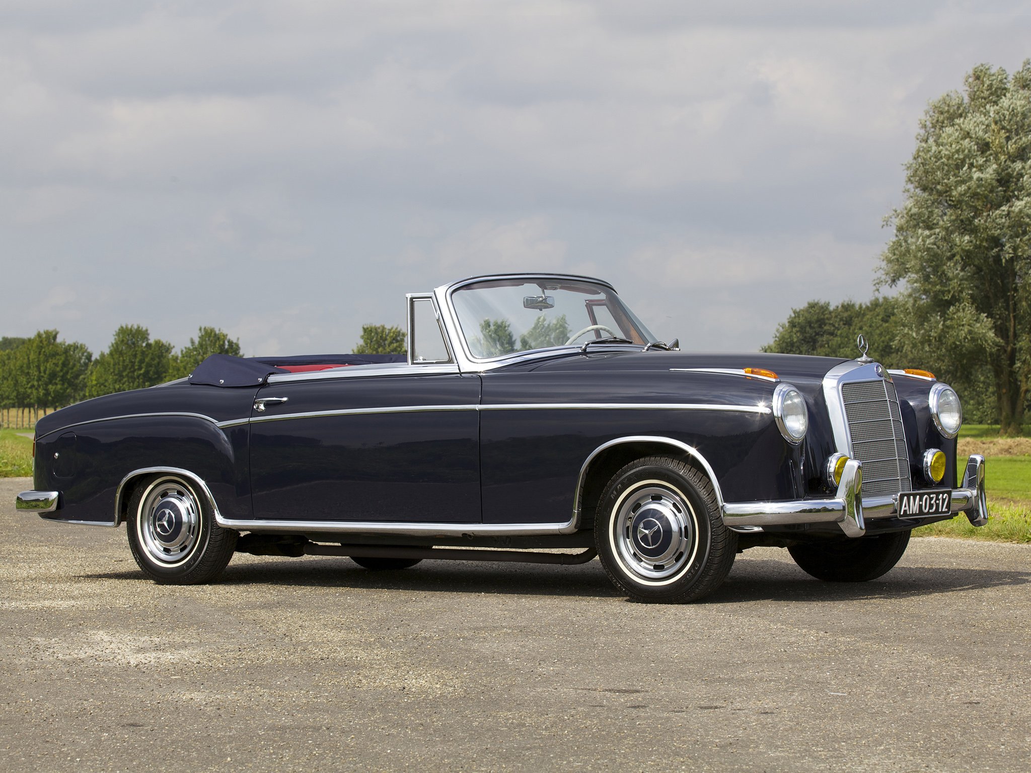 1956 59, Mercedes, Benz, 220s, Cabrio,  w180 ii , Luxury, Retro Wallpaper