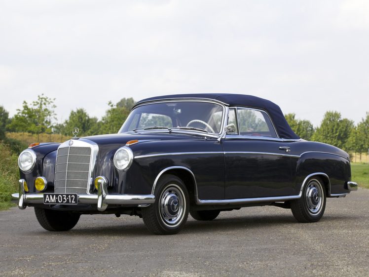 1956 59, Mercedes, Benz, 220s, Cabrio,  w180 ii , Luxury, Retro HD Wallpaper Desktop Background