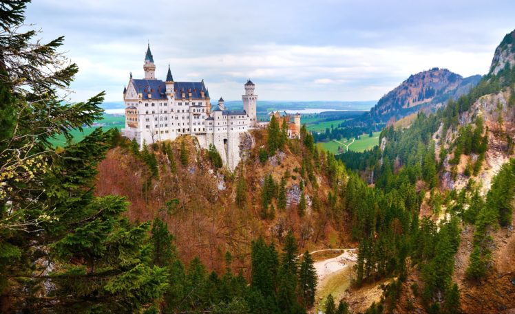bavaria, Germany, Rock, Forest, Oseny, Zamok, Landscape, Castle HD Wallpaper Desktop Background