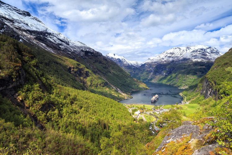geiranger, Fjord, Mountains, Ships, Landscape, Ff HD Wallpaper Desktop Background