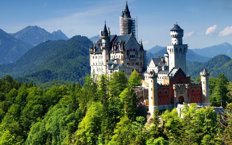 germany, Neuschwanstein, Castle, Alps, Bavaria HD Wallpaper Desktop Background