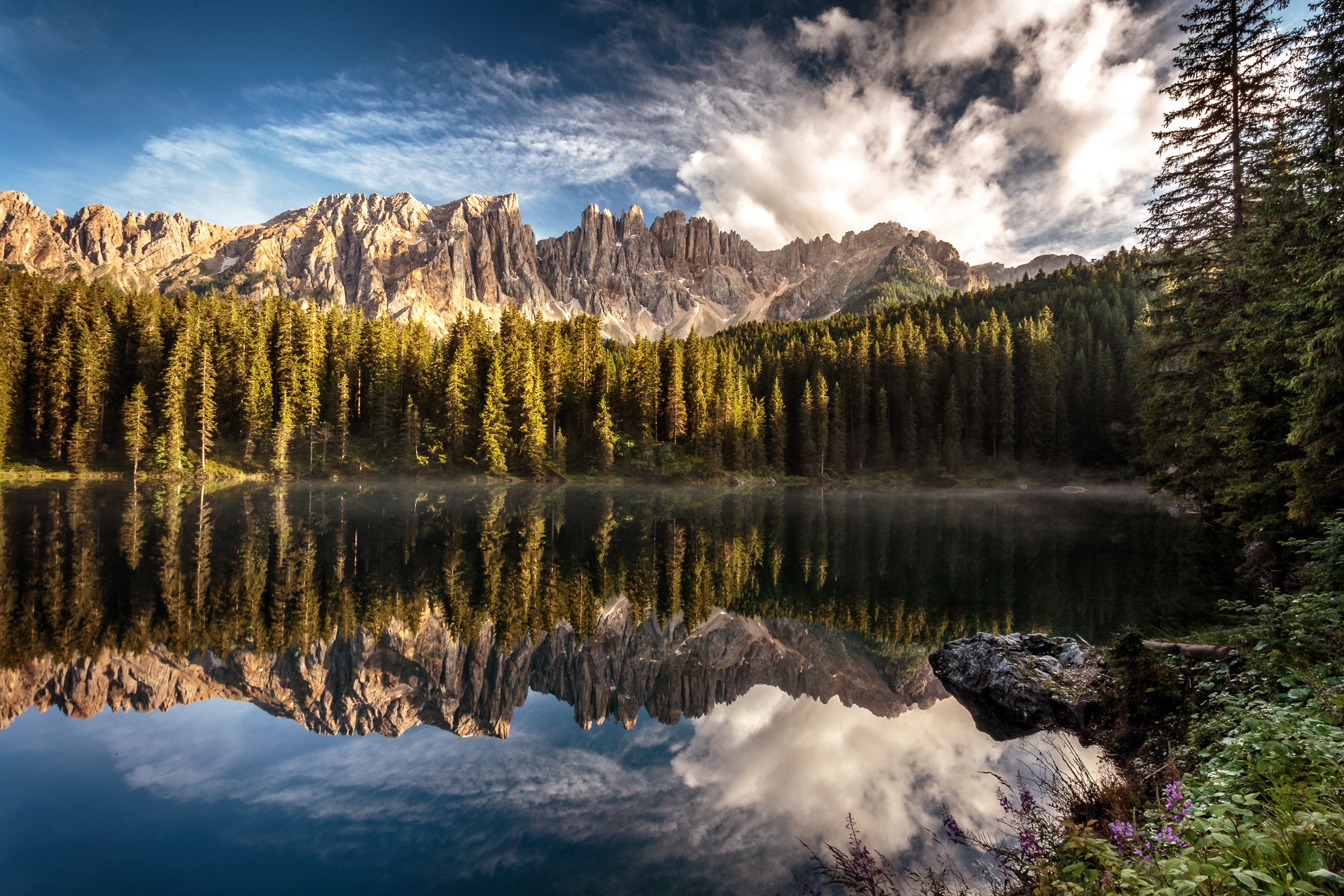 mountains, Reflection, Nova, Levante, Italy, Trentino alto, Adige Wallpaper