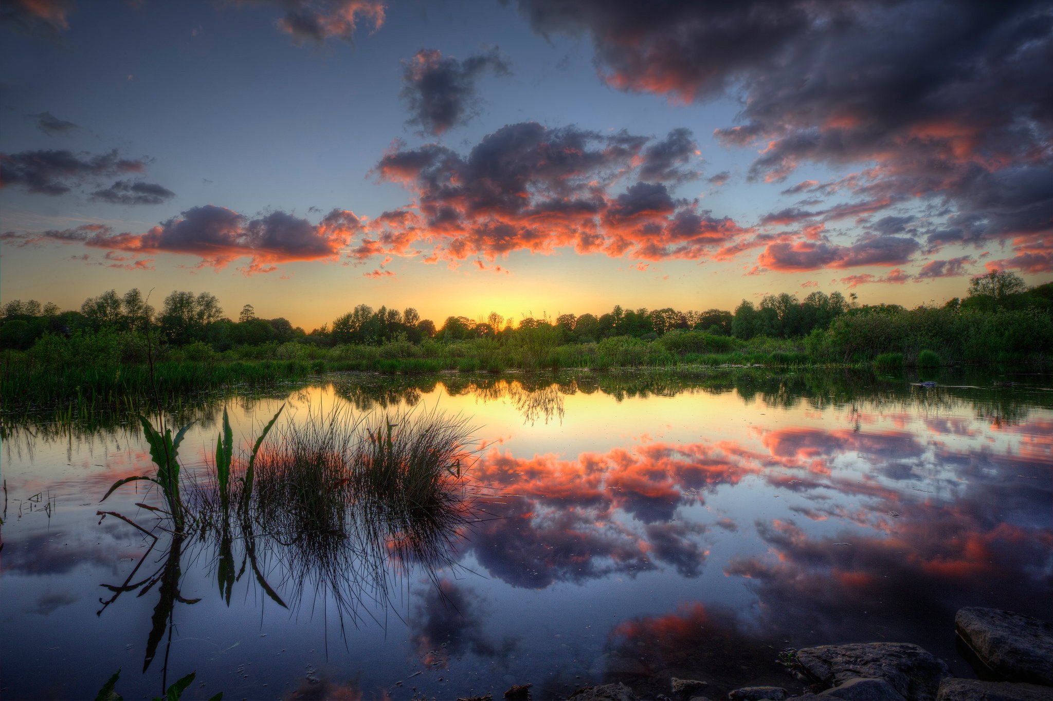 reflection, Bog, Clouds Wallpapers HD / Desktop and Mobile Backgrounds