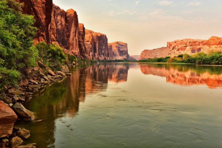 river, Rocks, Cliffs, Canyon HD Wallpaper Desktop Background