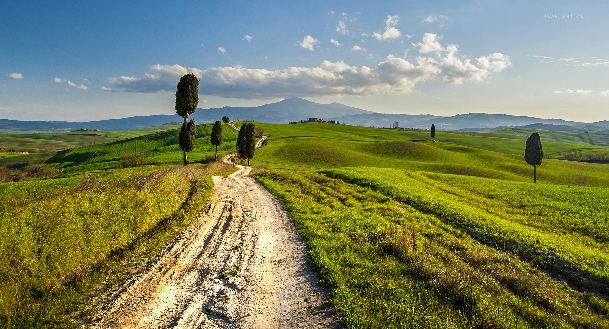 tuscany, Road, Italy, Hills Wallpaper