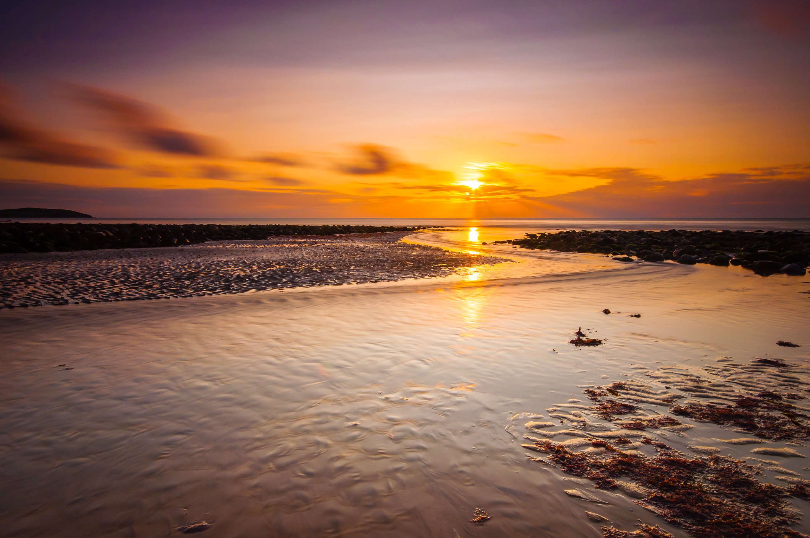 wales, Sea, Sky, Water, Sunset, Clouds Wallpaper