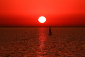 sea, Aeyaey, Boat, Sail, Sunset, Landscape