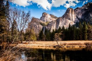 river, Shore, Trees, Mountains, Waterfalls, Peaks, Yosemite, National, Park, Yosemite, National, Park, Usa