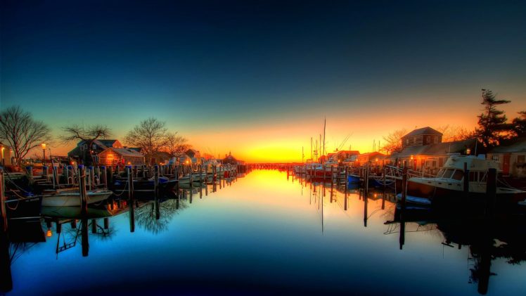 sky, Channel, Bay, Boat, Boat, Yacht, Sunset HD Wallpaper Desktop Background