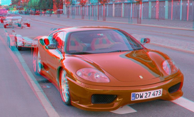 anaglyph, Cars, Glasses, Ferrari HD Wallpaper Desktop Background