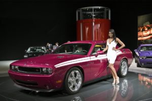 dodge, Challenger, And, Girl