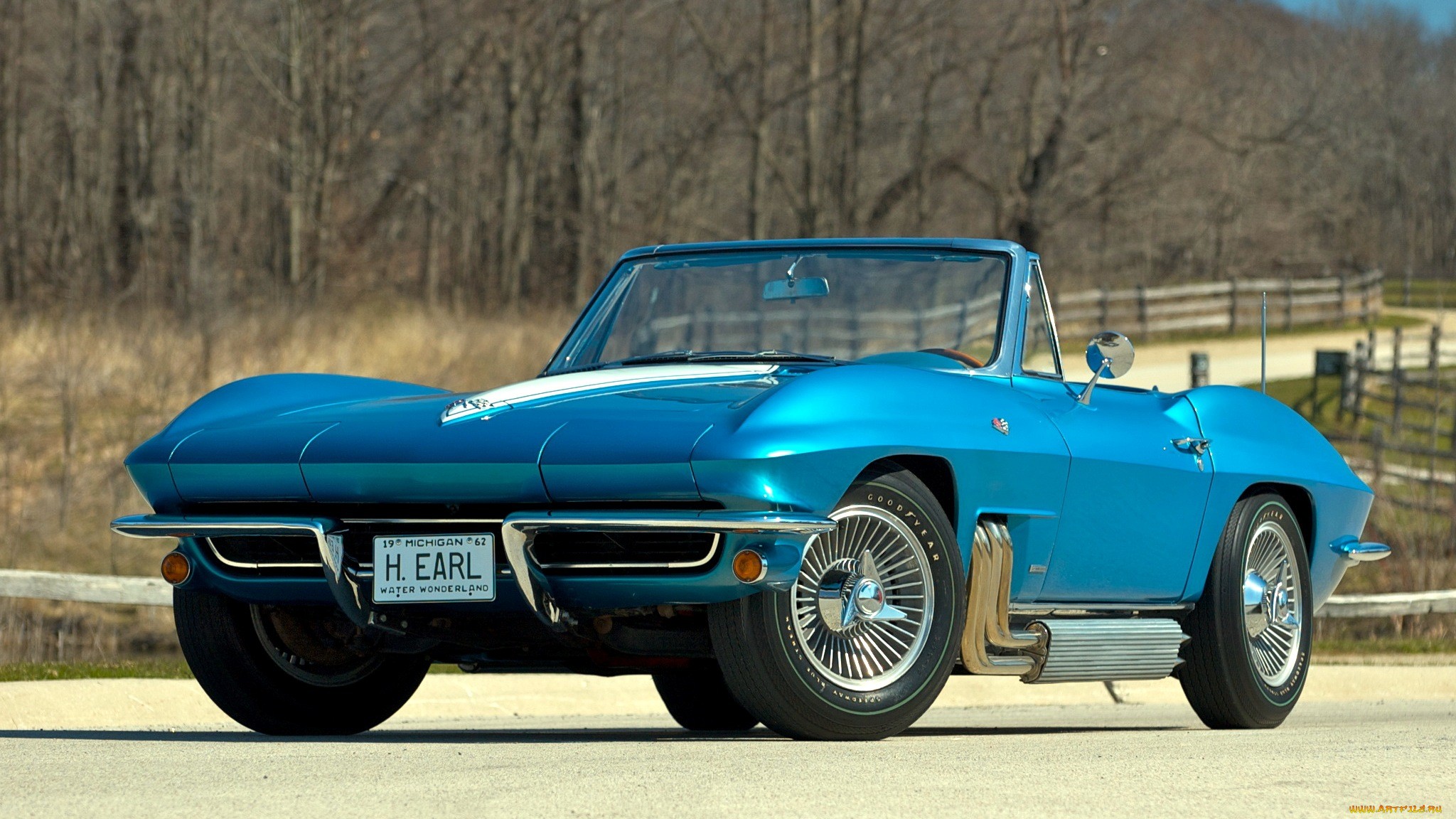 1963, Chevrolet, Corvette, Muscle, Cars, Supercar, Blue, Classic Wallpaper