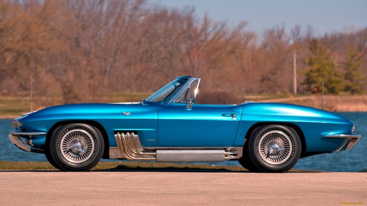 1963, Chevrolet, Corvette, Muscle, Cars, Supercar, Blue, Classic HD Wallpaper Desktop Background