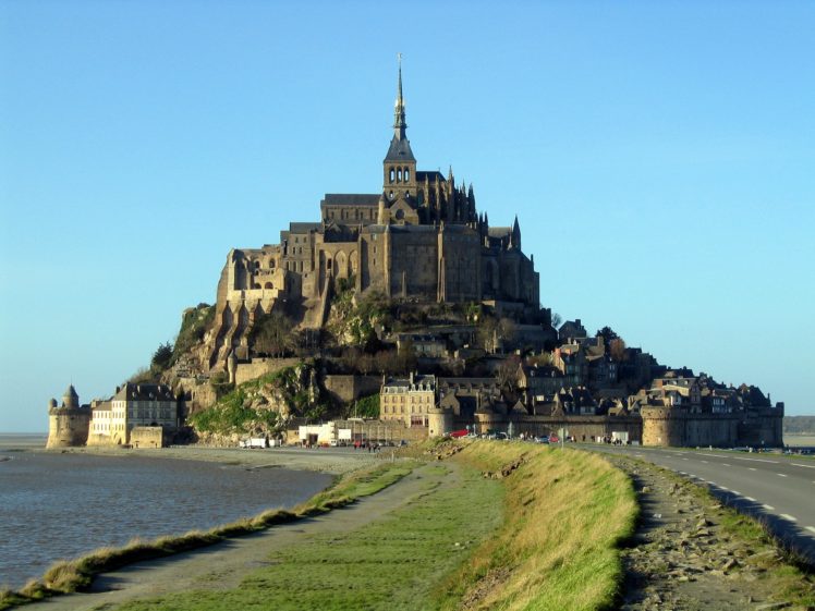 le, Mont, Saint michel, Castle, French, France, Saint, Michel, Monastery, Church, Abbey, Cathedral HD Wallpaper Desktop Background