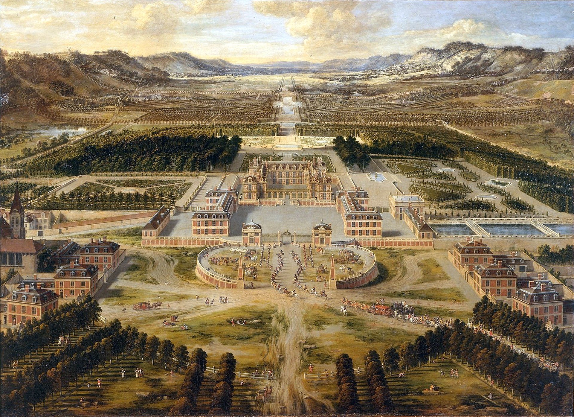 chateau, De, Versailles, Palace, France, French, Building, Painting Wallpaper