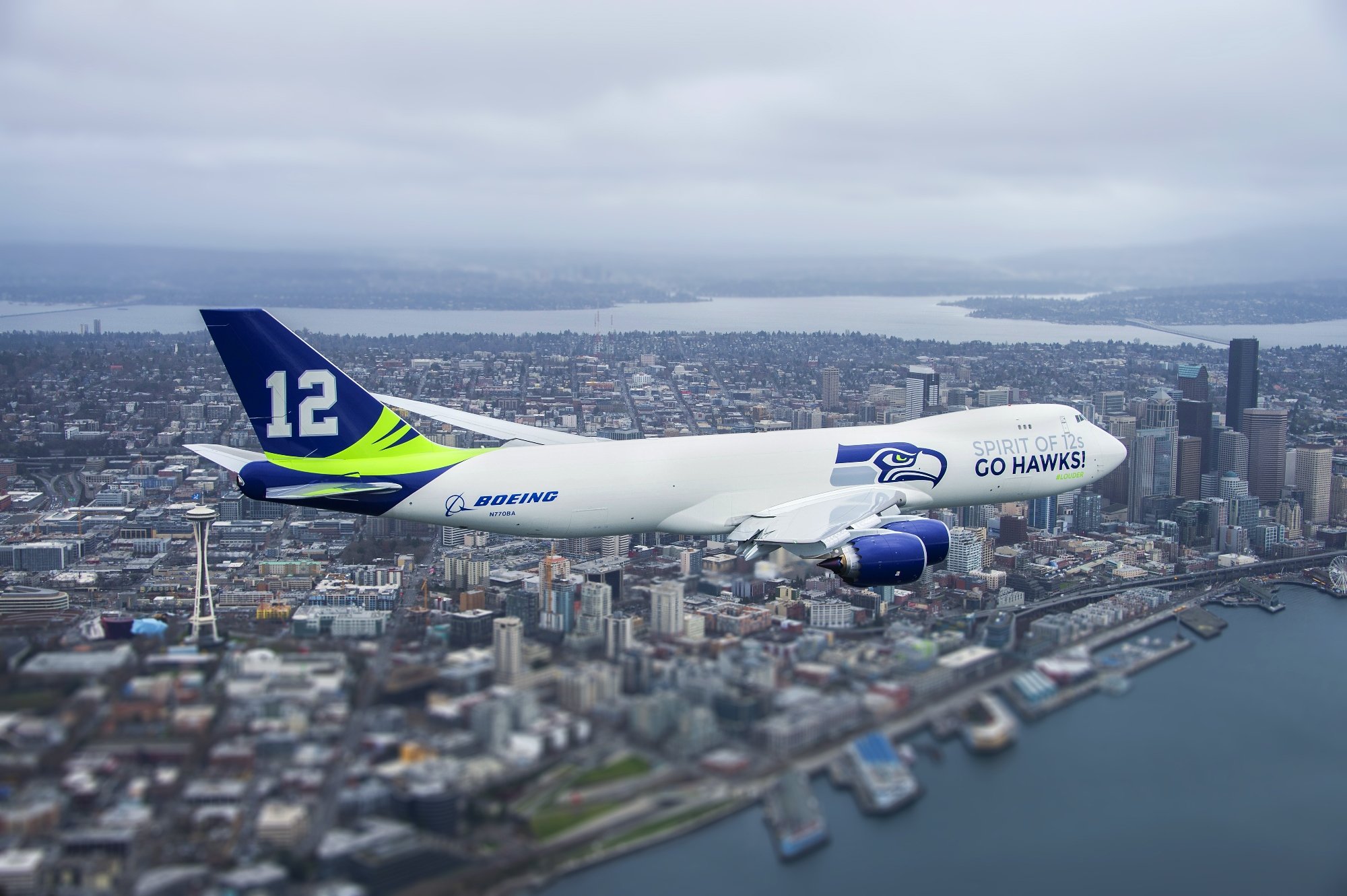 seattle, Seahawks, Nfl, Football, Airliner, Boeing, Plane, Aircraft, Airplane Wallpaper