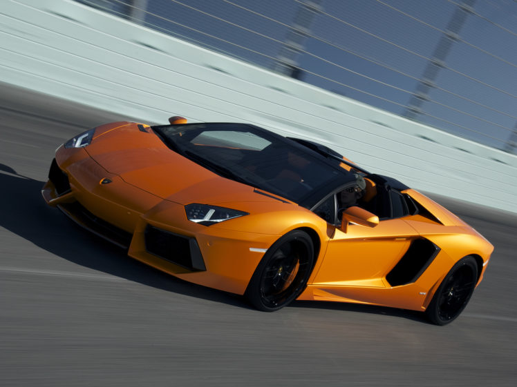 2014, Lamborghini, Aventador, Lp700 4, Roadster, Supercar, Orange ...