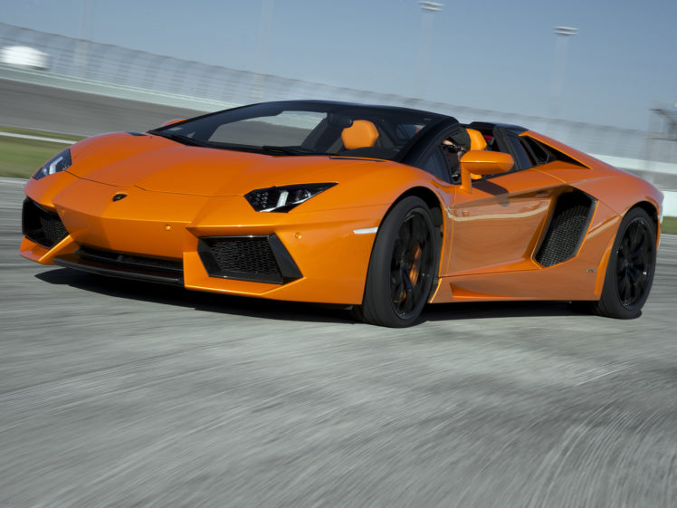 2014, Lamborghini, Aventador, Lp700 4, Roadster, Supercar, Orange HD Wallpaper Desktop Background